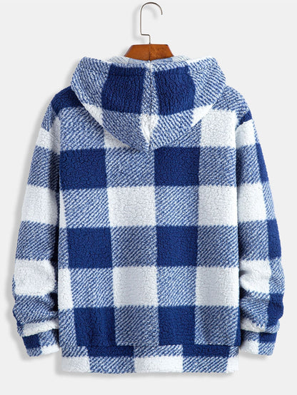 ALVARDE Plaid Pattern Hoodie