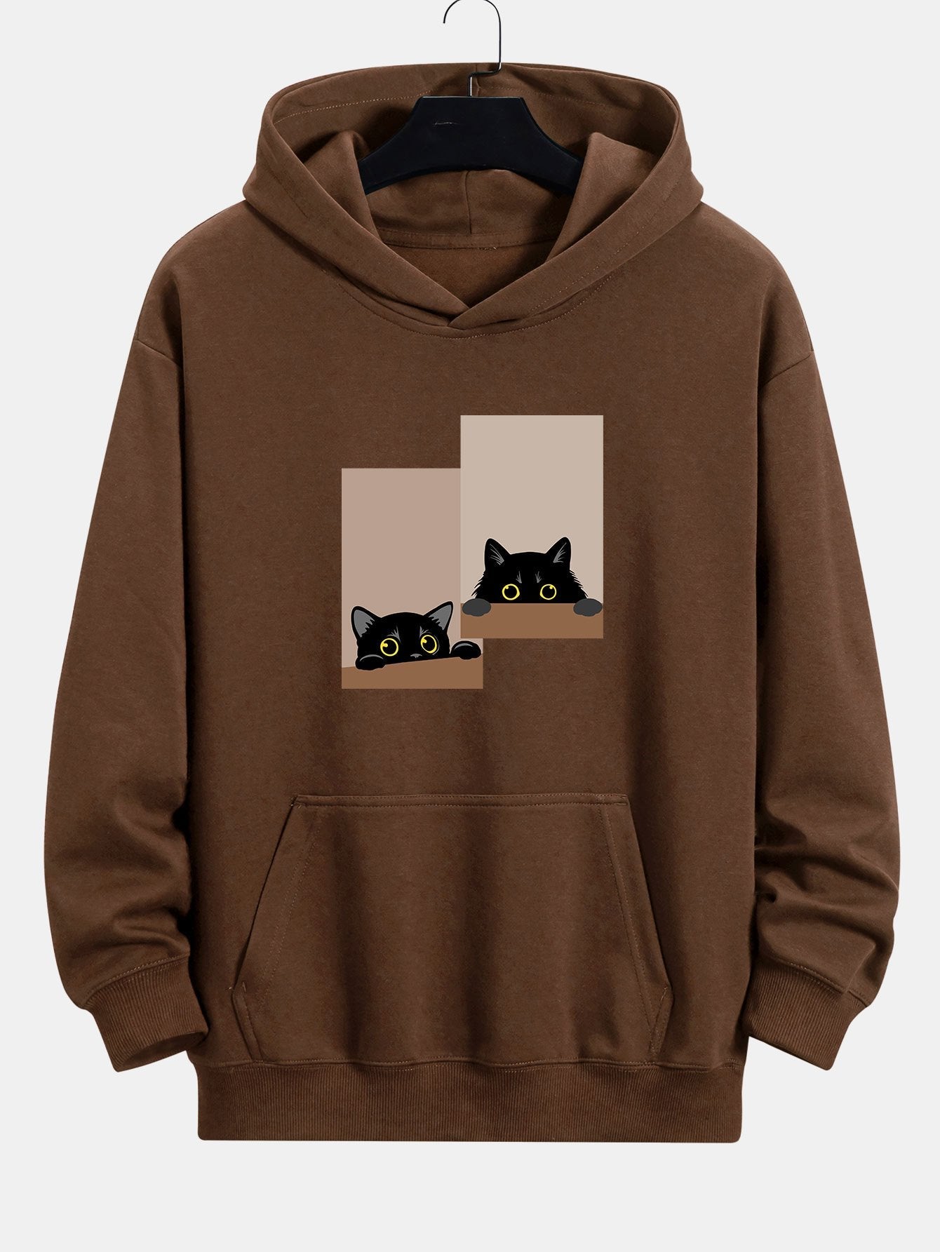 ALVARDE Black Cat Staring Hoodie
