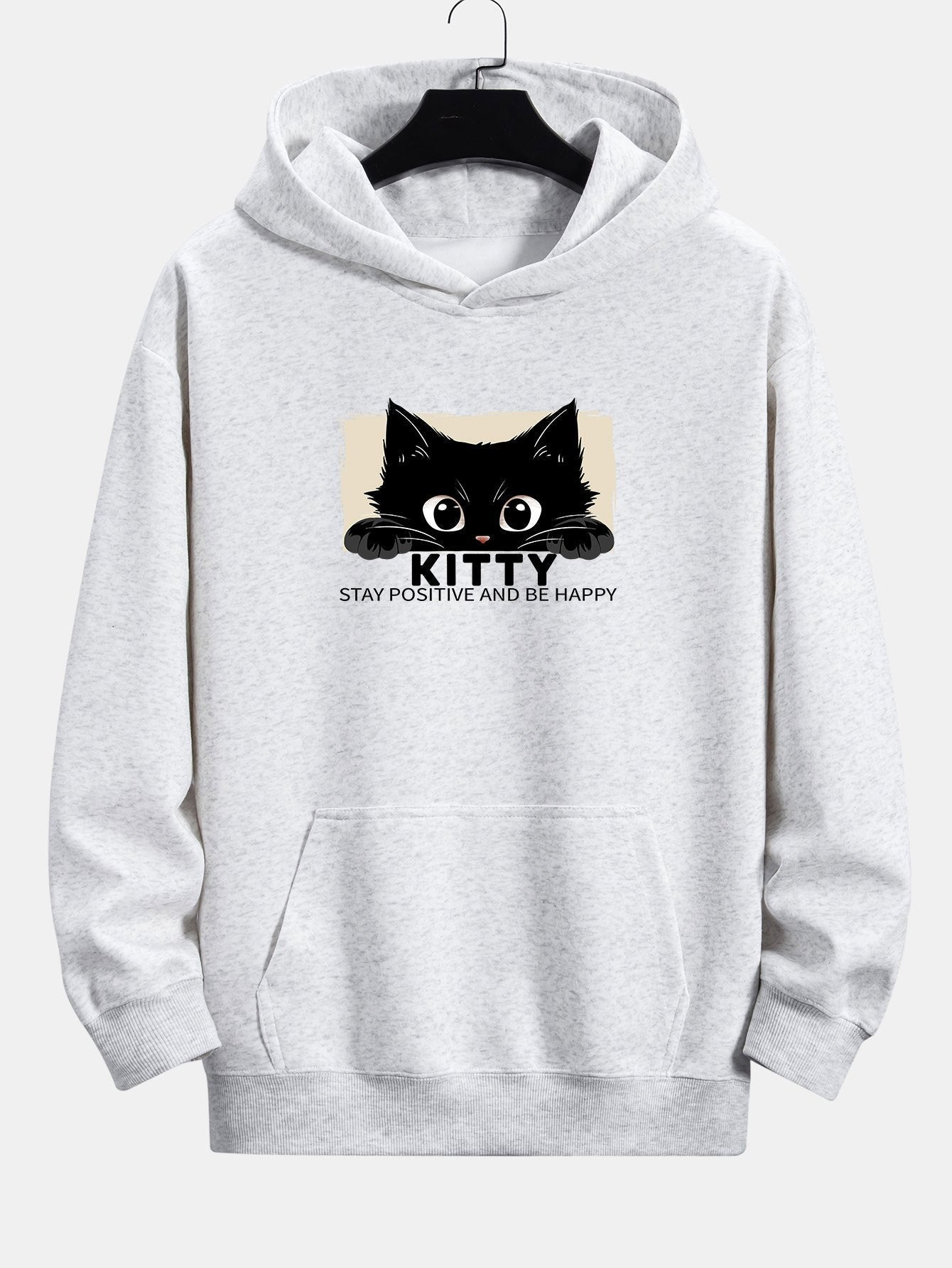 ALVARDE Black Cat Print Hoodie