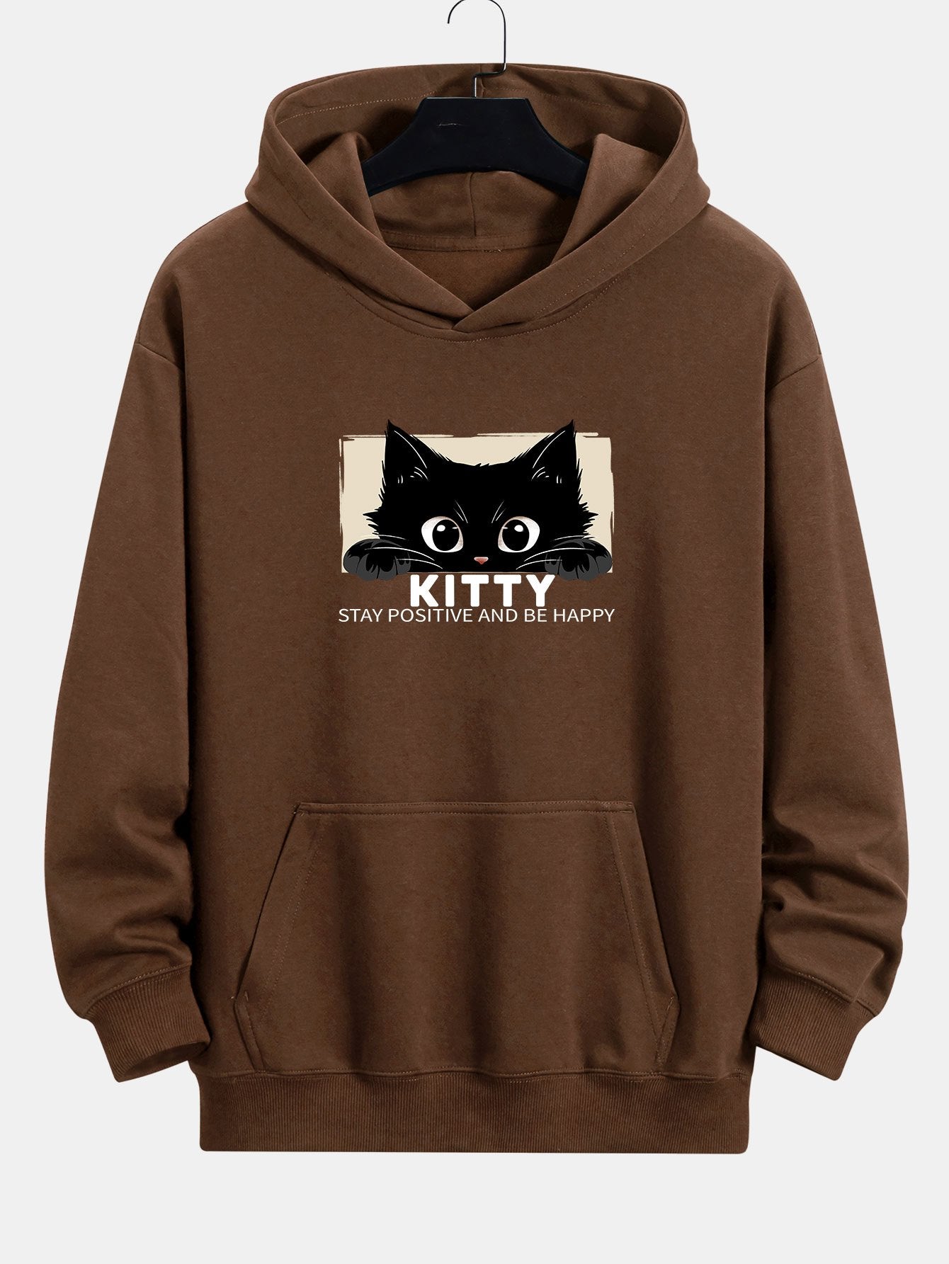 ALVARDE Black Cat Print Hoodie