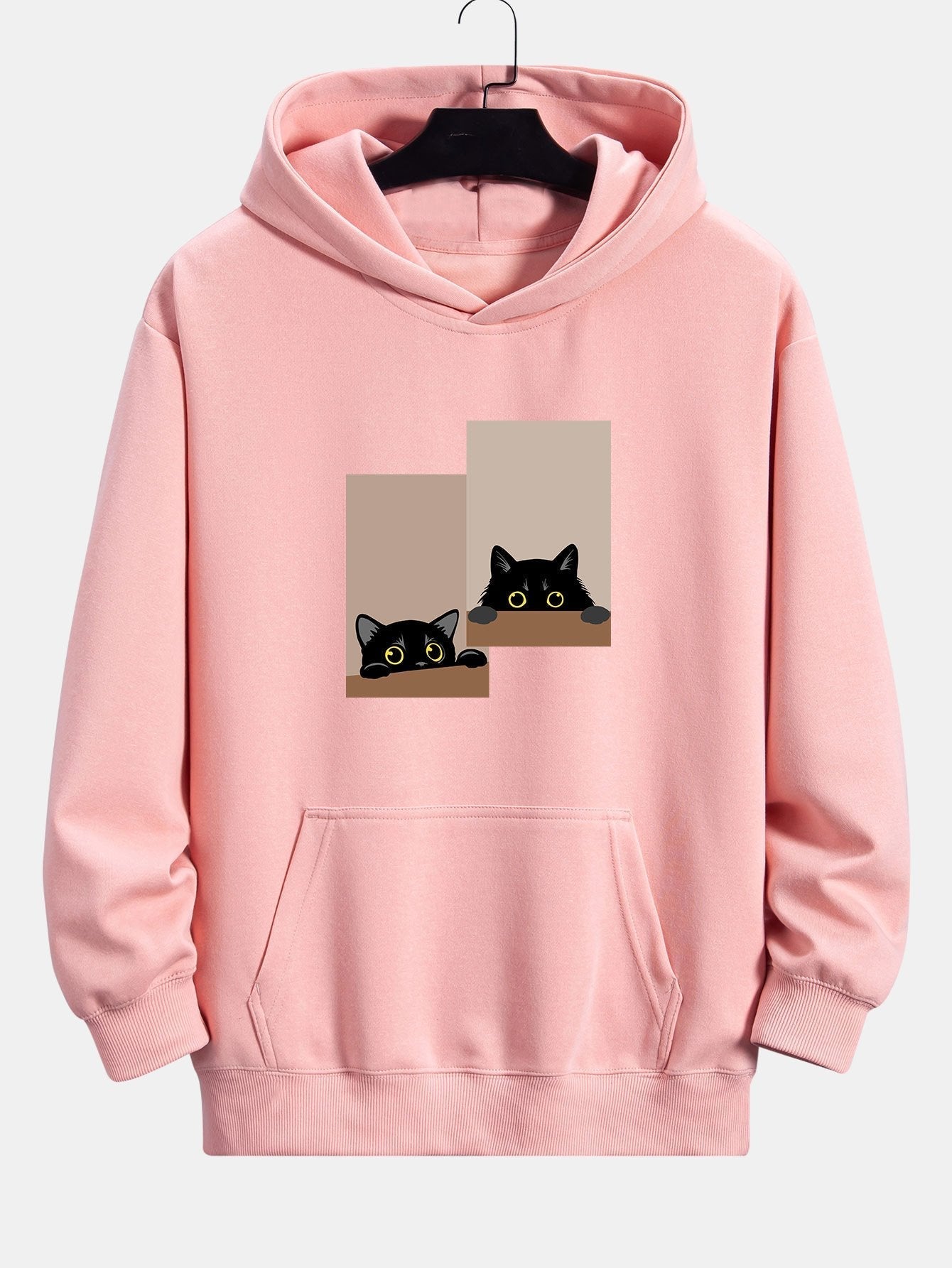 ALVARDE Black Cat Staring Hoodie