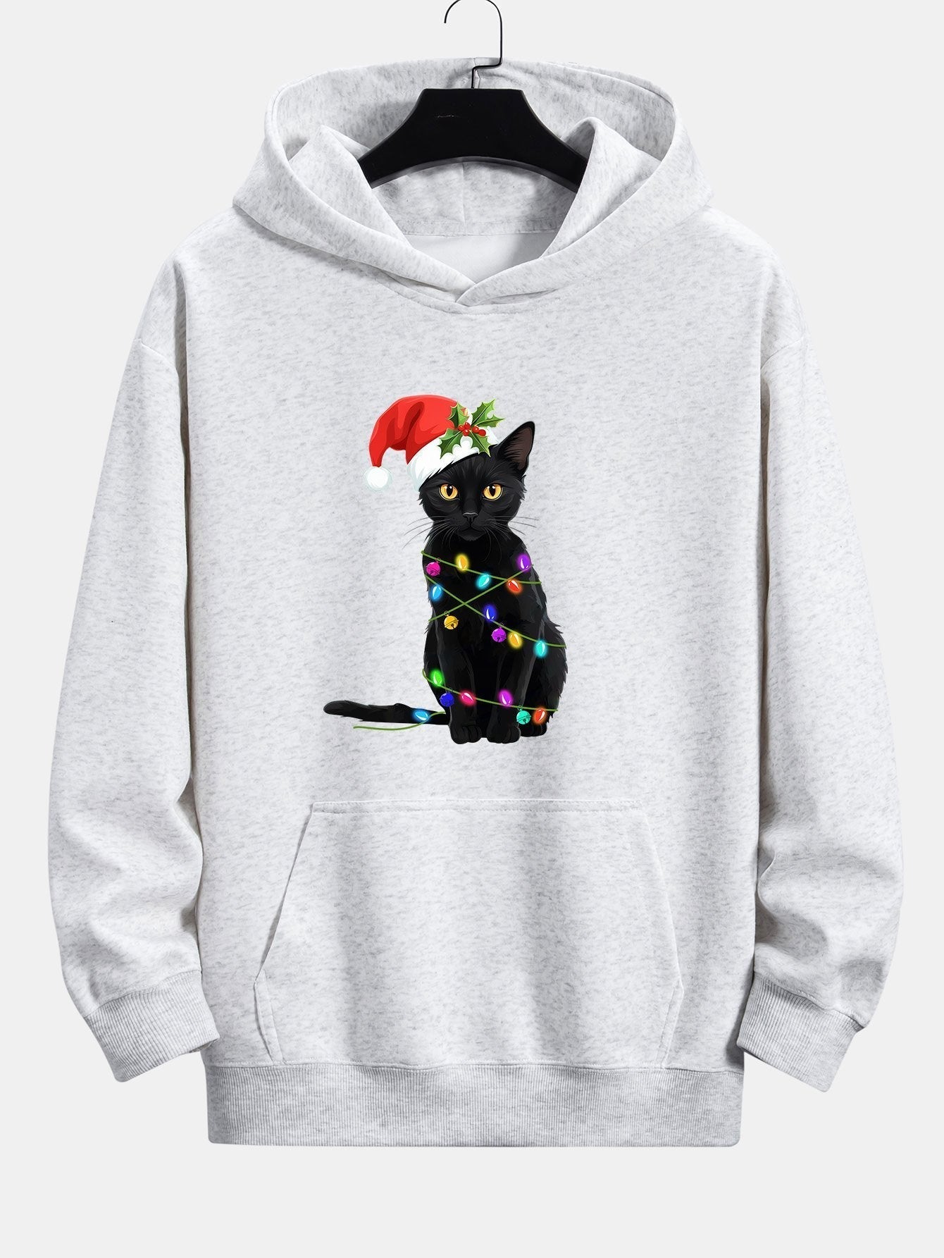 ALVARDE Christmas Lights Cat Hoodie