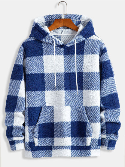 ALVARDE Plaid Pattern Hoodie