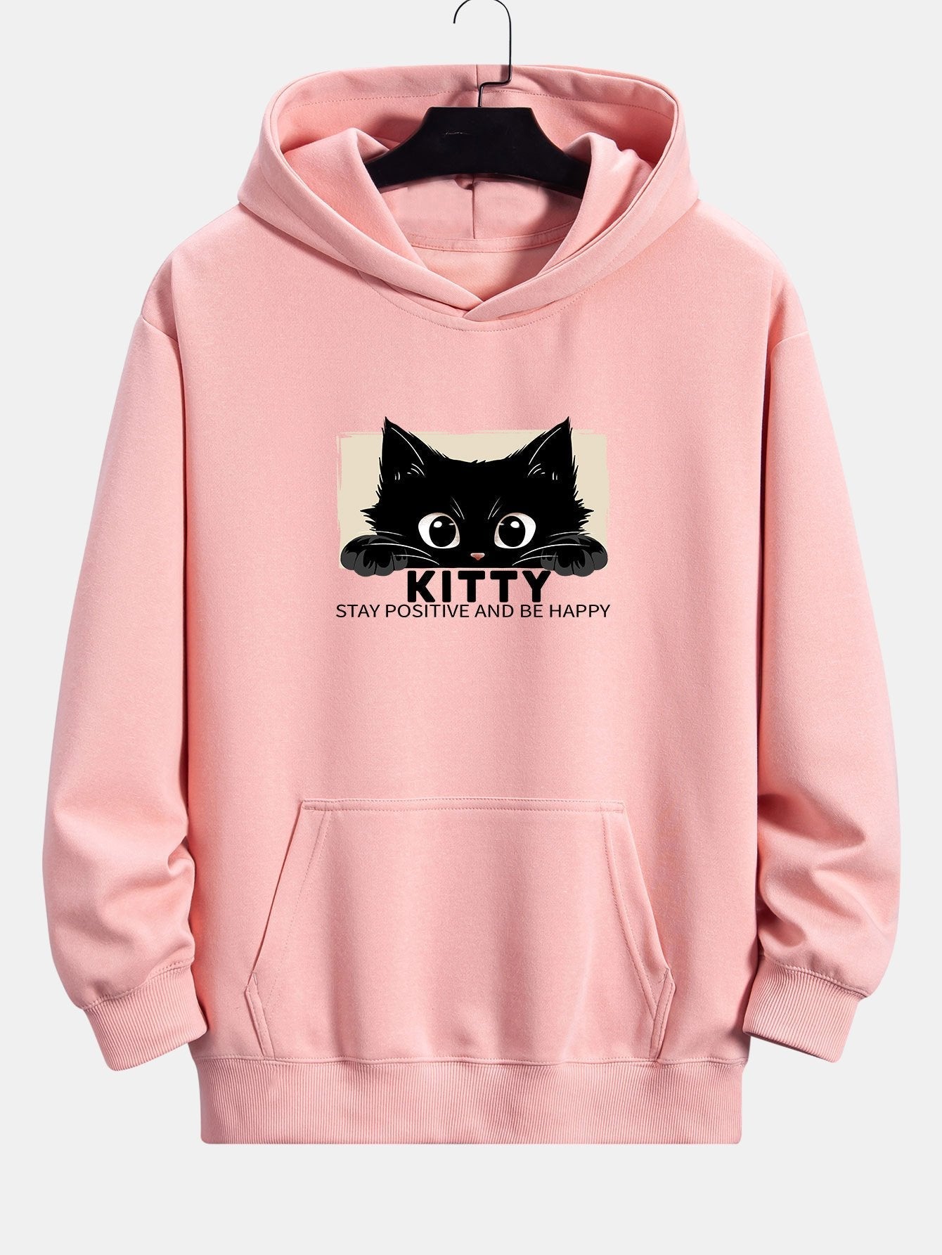 ALVARDE Black Cat Print Hoodie