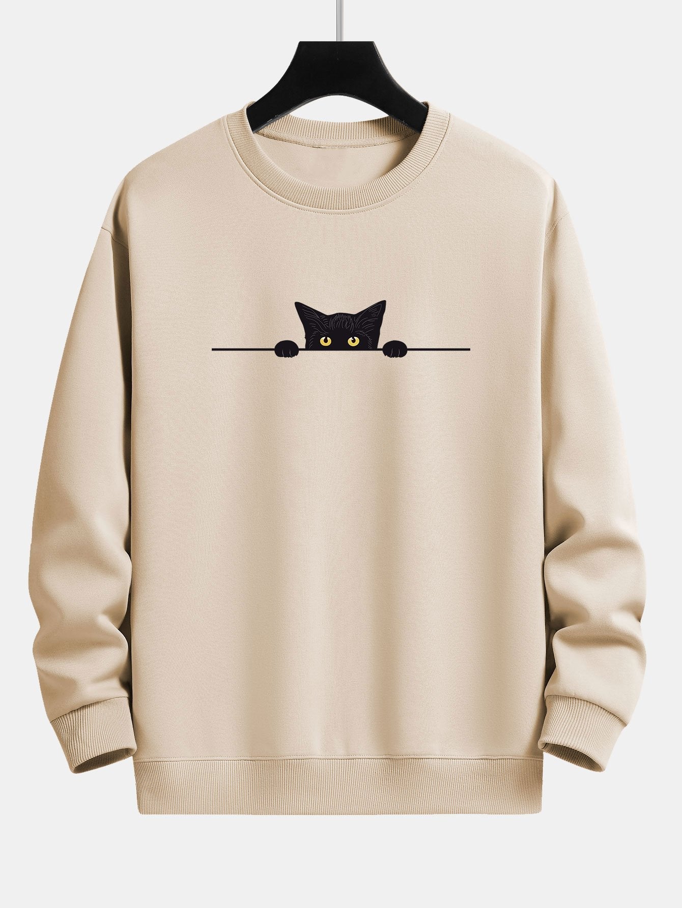 ALVARDE Black Cat Desenli Sweatshirt