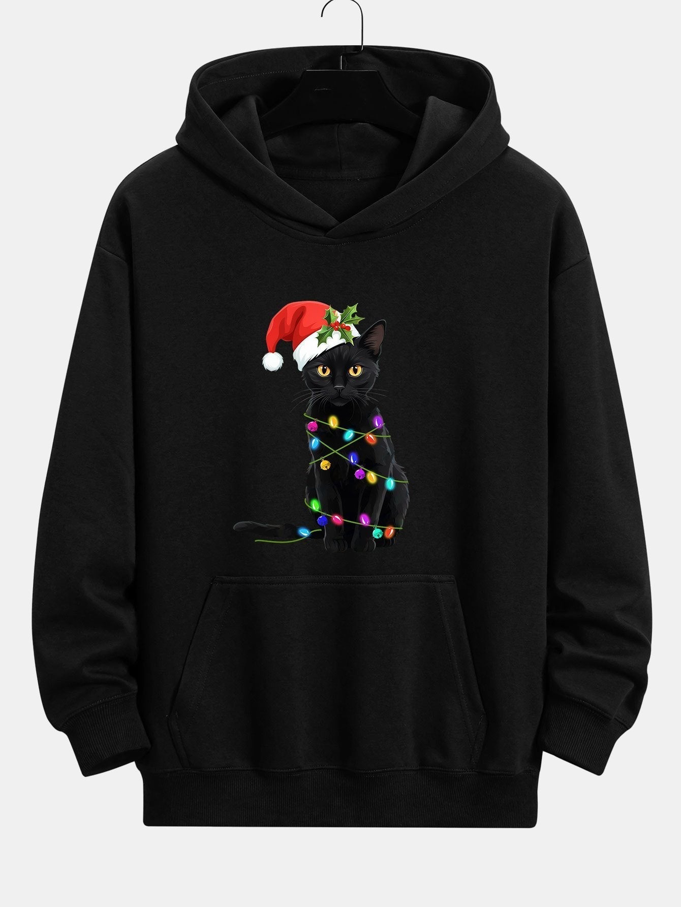 ALVARDE Christmas Lights Cat Hoodie
