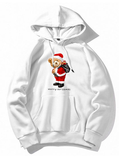 ALVARDE Christmas Bear Print Hoodie