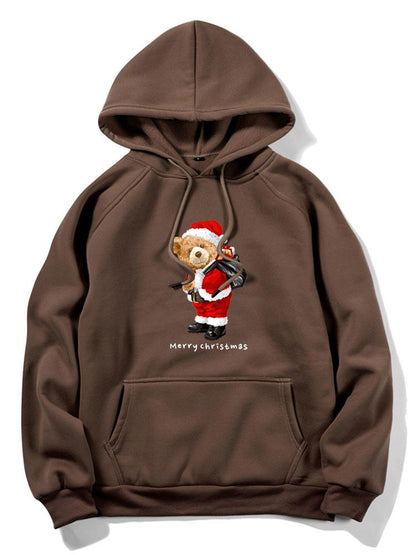 ALVARDE Christmas Bear Print Hoodie