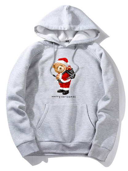 ALVARDE Christmas Bear Print Hoodie