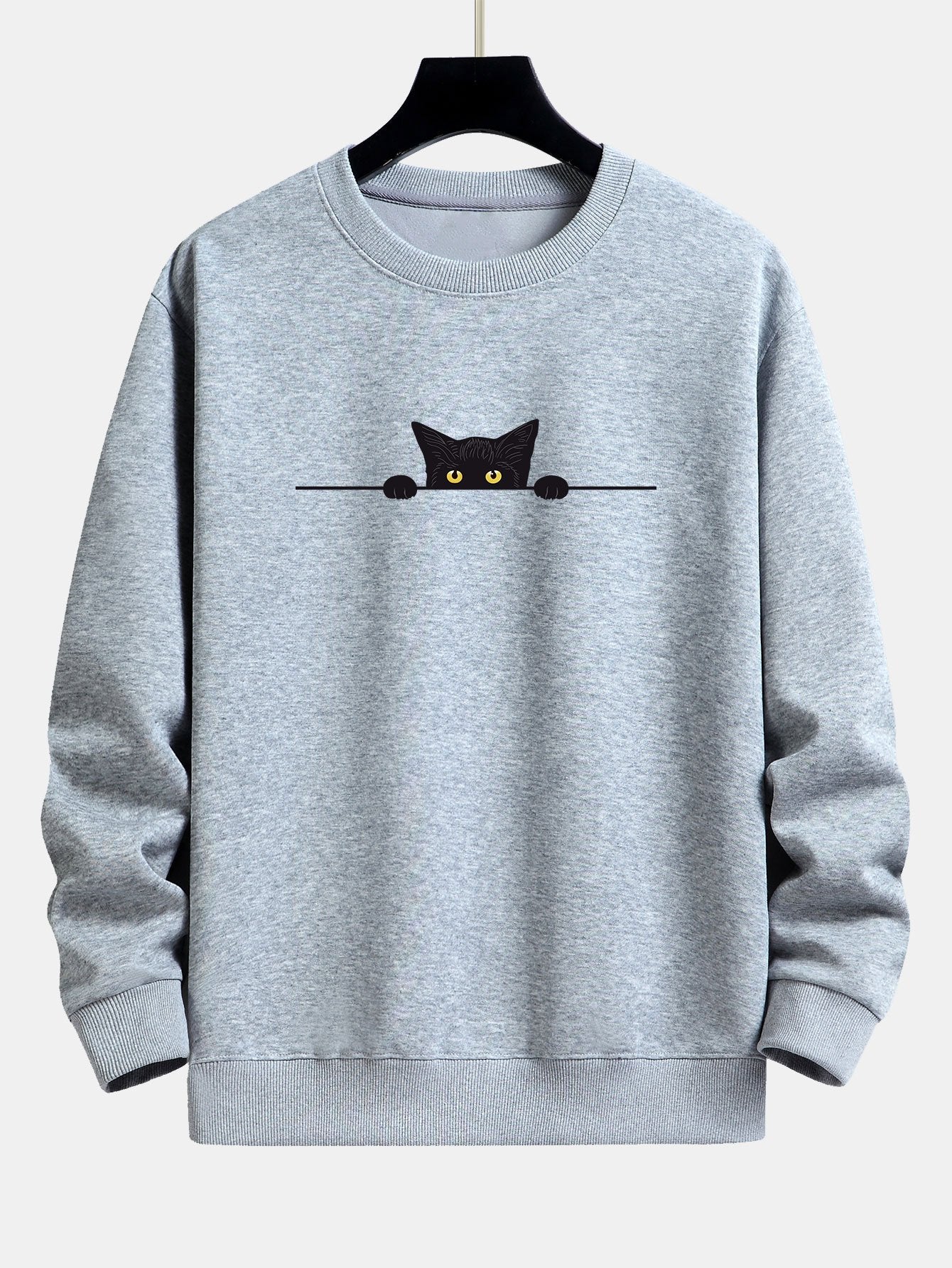 ALVARDE Black Cat Desenli Sweatshirt