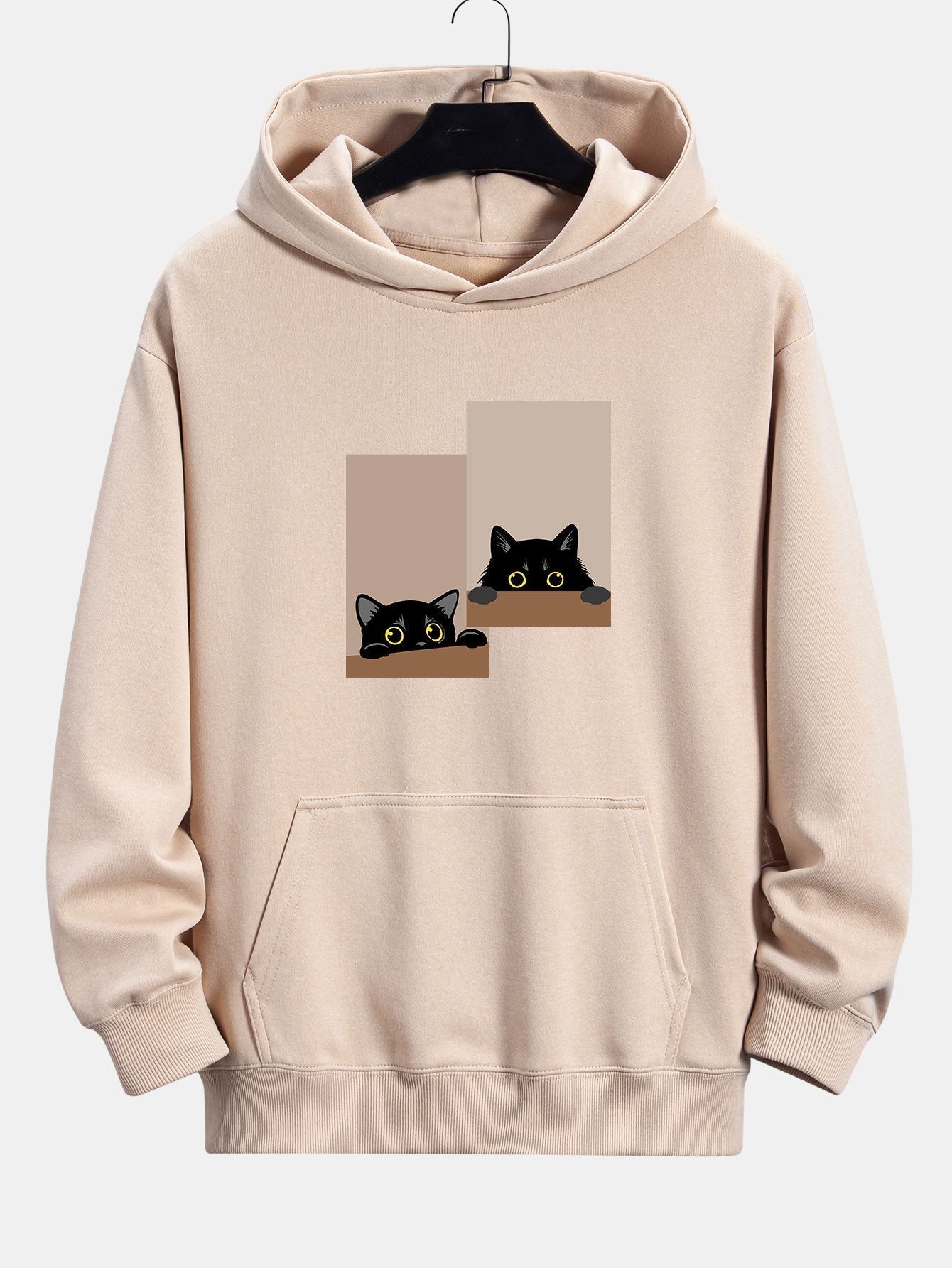 ALVARDE Black Cat Staring Hoodie