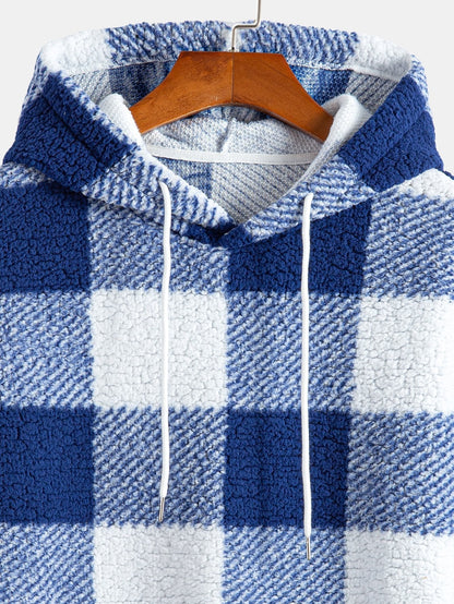 ALVARDE Plaid Pattern Hoodie