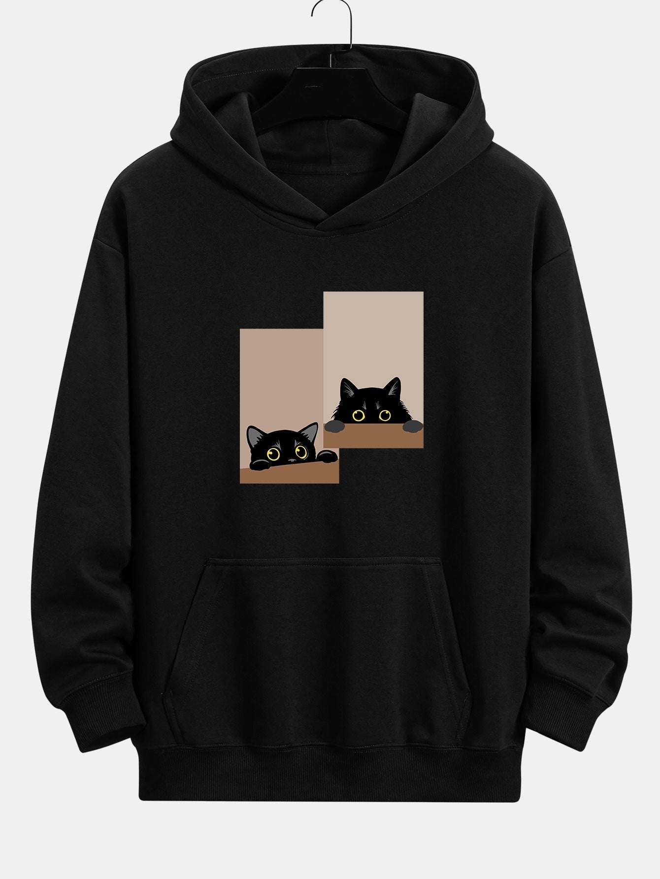 ALVARDE Black Cat Staring Hoodie