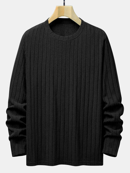 ALVARDE Knit Ribbed Sweatshirt