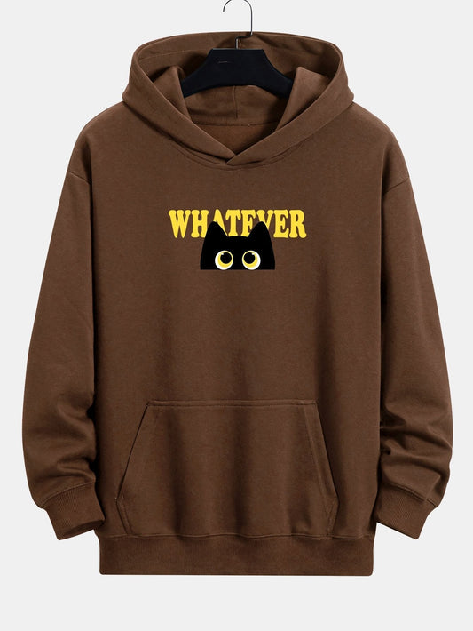 ALVARDE Whatever Black Cat Hoodie