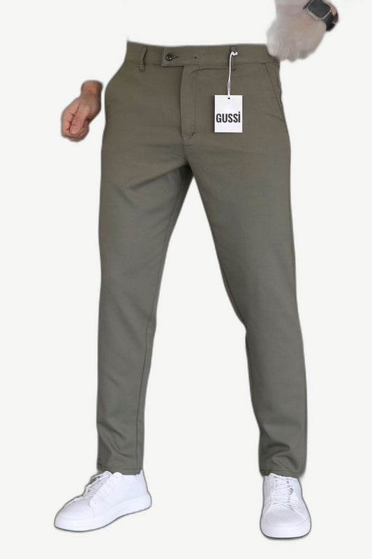 ALVARDE Slim Fit Likralı Kumaş Haki Pantolon