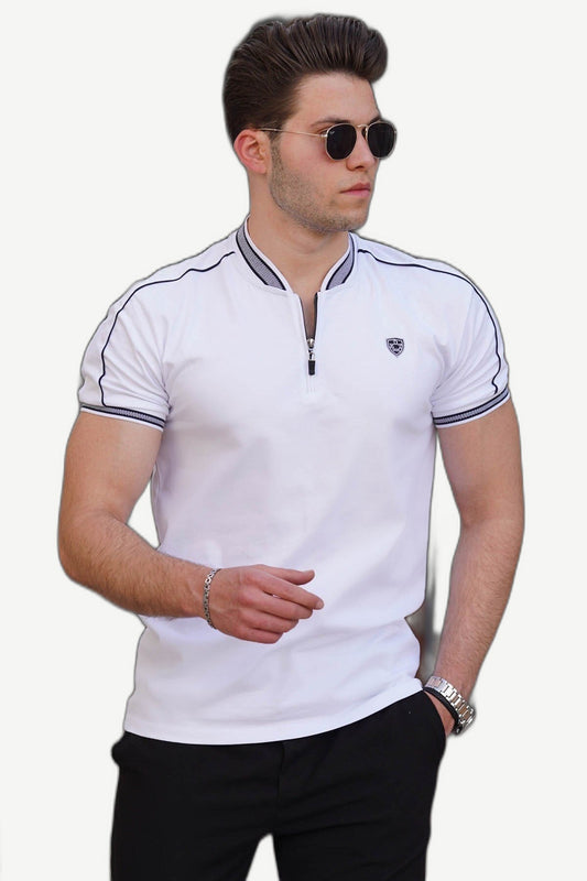 ALVARDE Beyaz Polo Yaka Tişört