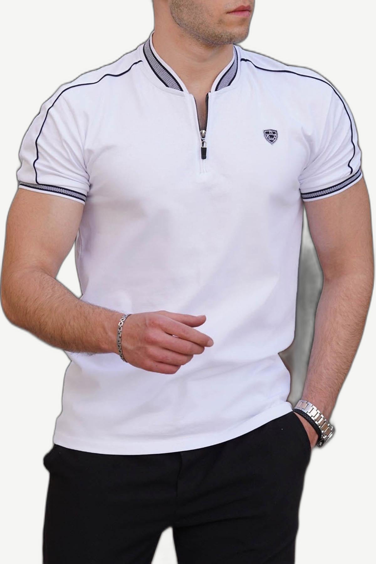 ALVARDE Beyaz Polo Yaka Tişört