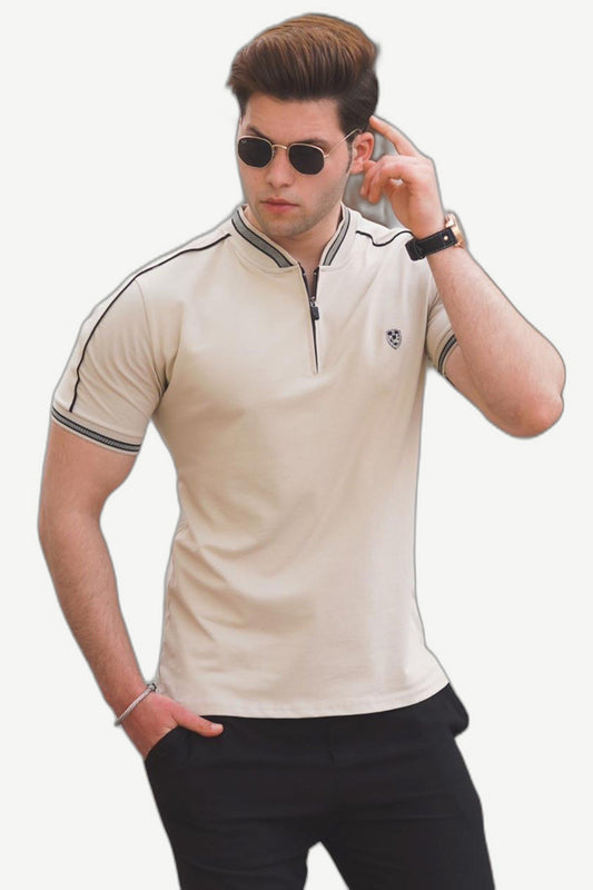 ALVARDE Bej Polo Yaka Tişört