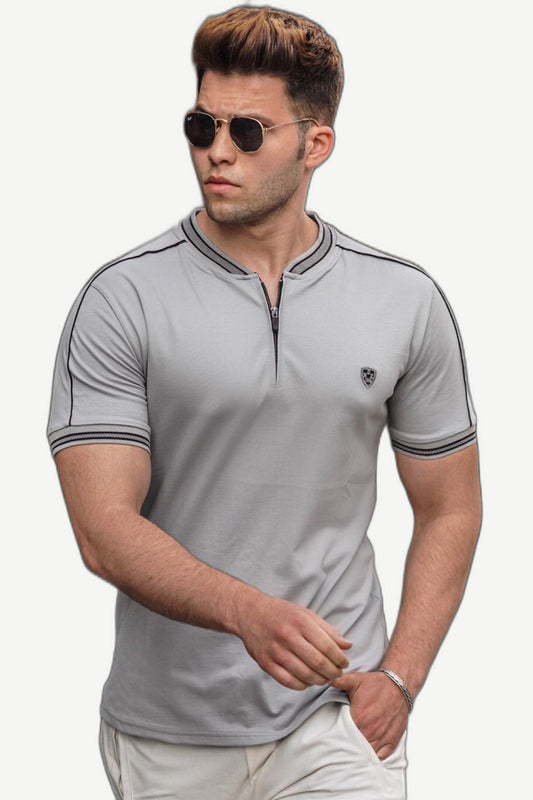 ALVARDE Gri Polo Yaka Tişört
